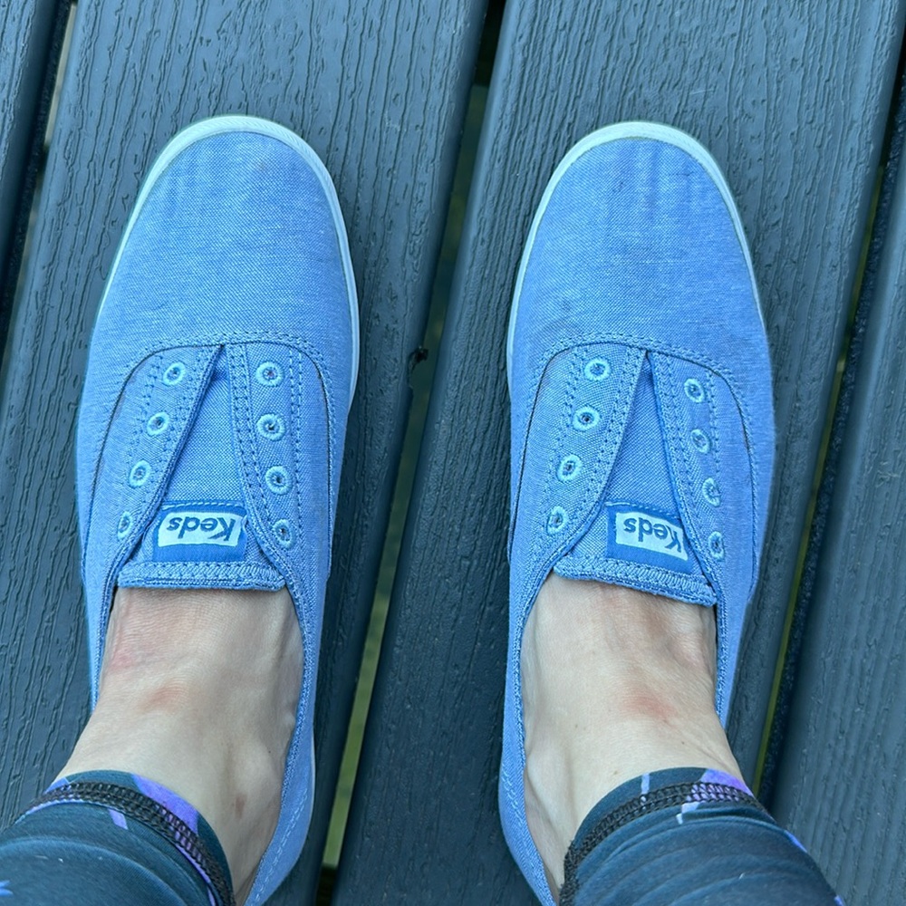 Keds slip on shoes - chambray denim